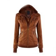 Leather Moto Biker Fashion Jacket For Women