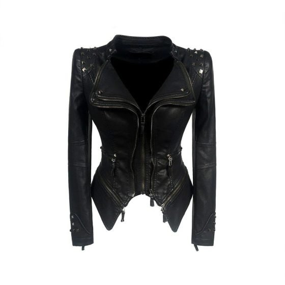 Winter Motorcycle Pure leather Jacket Women