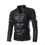 Mens Real Black Fashion Leather Jacket For Motorcycle Biker