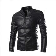 Mens Real Black Fashion Leather Jacket For Motorcycle Biker