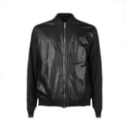 Men Pure Black Bomber Jacket
