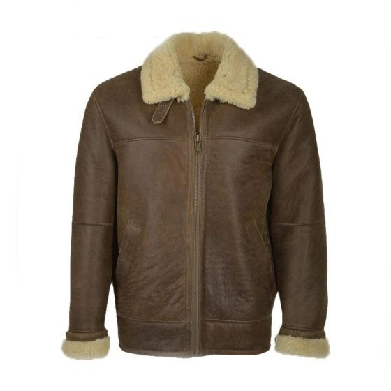 Men's Brown Aviator Shearling Flying Leather