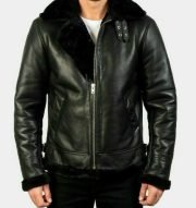 Men's B3 Aviator Real Shearling Sheepskin Leather Flight Bomber Jacket
