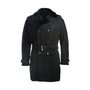Men Black Sherpa Trench