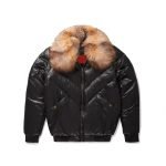 Premium Quality V-Bomber Nylon Black Crystal Fox Fur