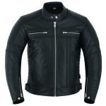 Leather Motorbike Jacket With CE Protect Armour Thermal Lining