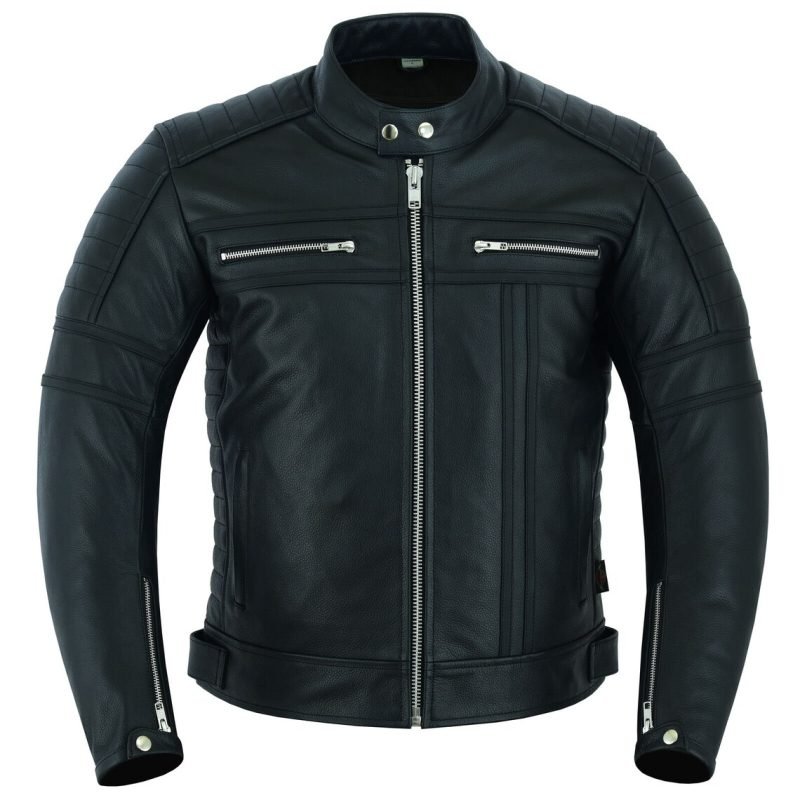 Leather Motorbike Jacket With CE Protect Armour Thermal Lining