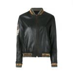 Black Leather Bomber Jacket