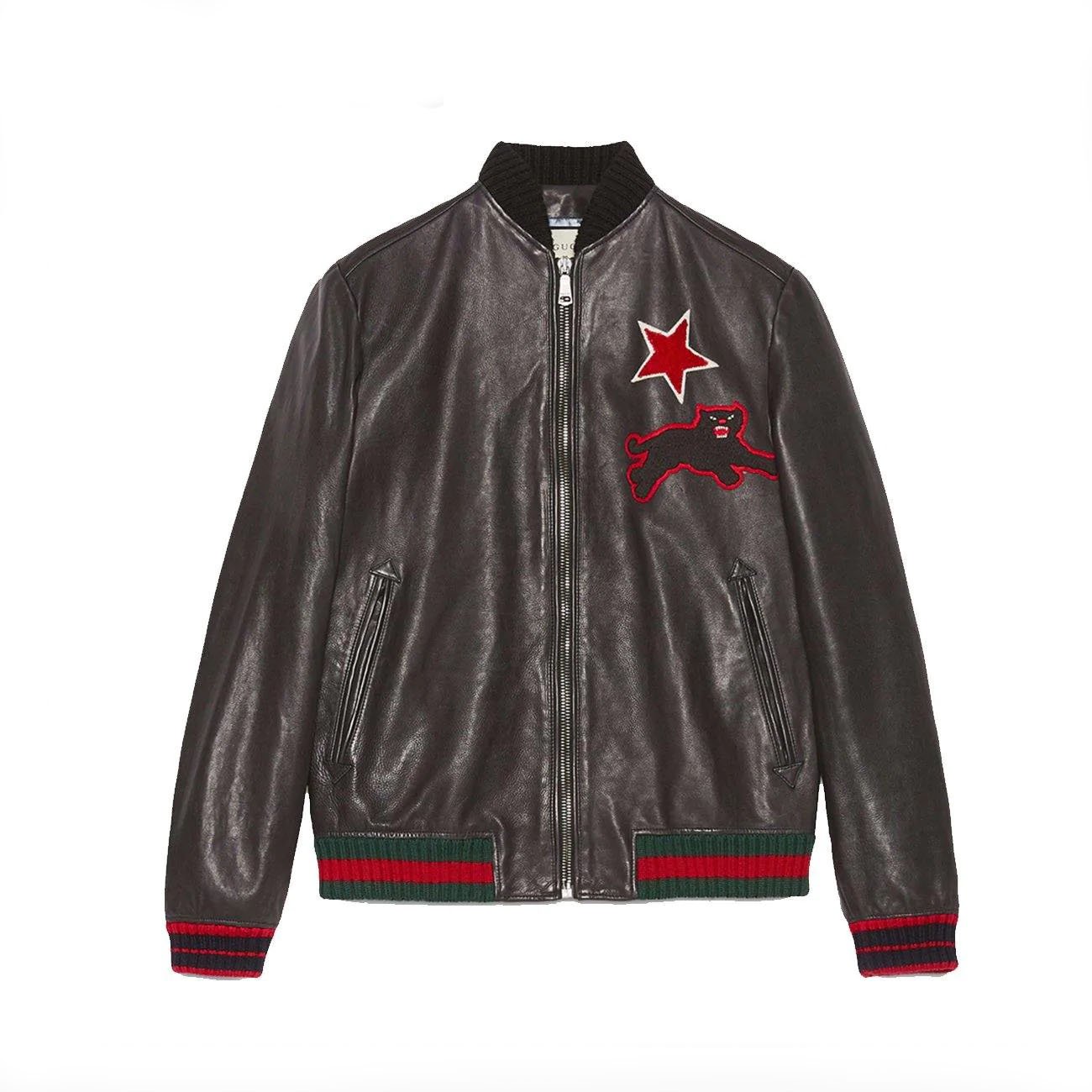 1 Black Stylish Leather Jacket for Men's - Image 1