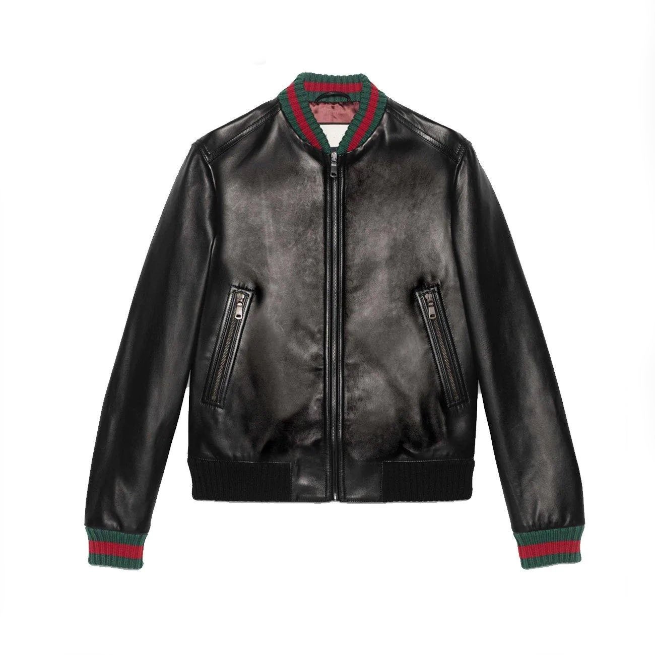 1 Black Stylish Leather Jacket for Men's - Image 2