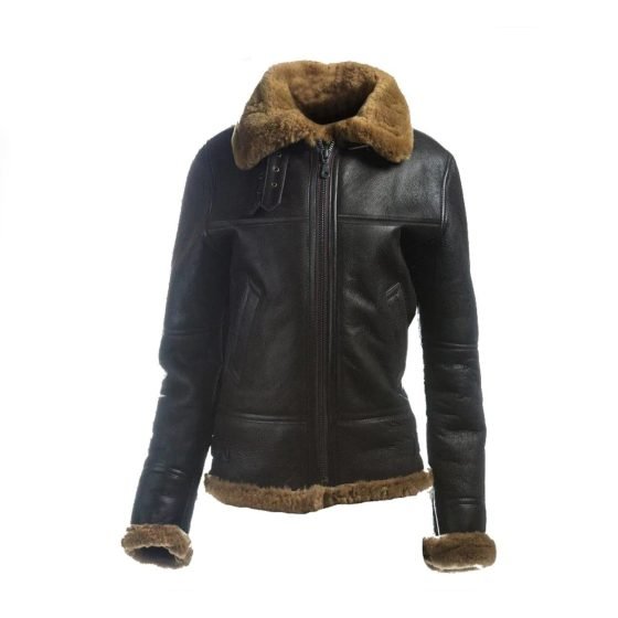 Women B3 Bomber Shearling Leather Jacket