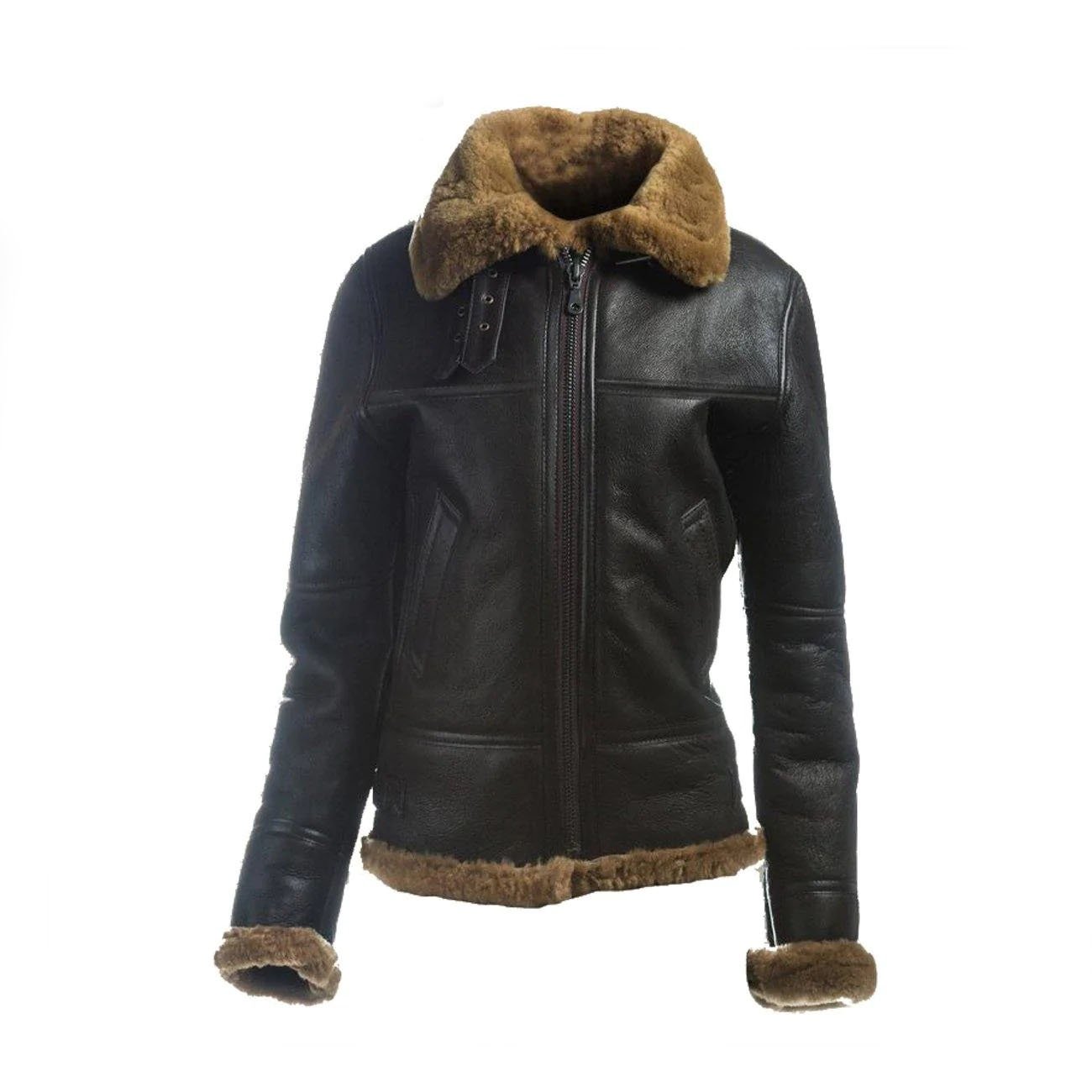 1 Women B3 Bomber Shearling Leather Jacket - Image 1