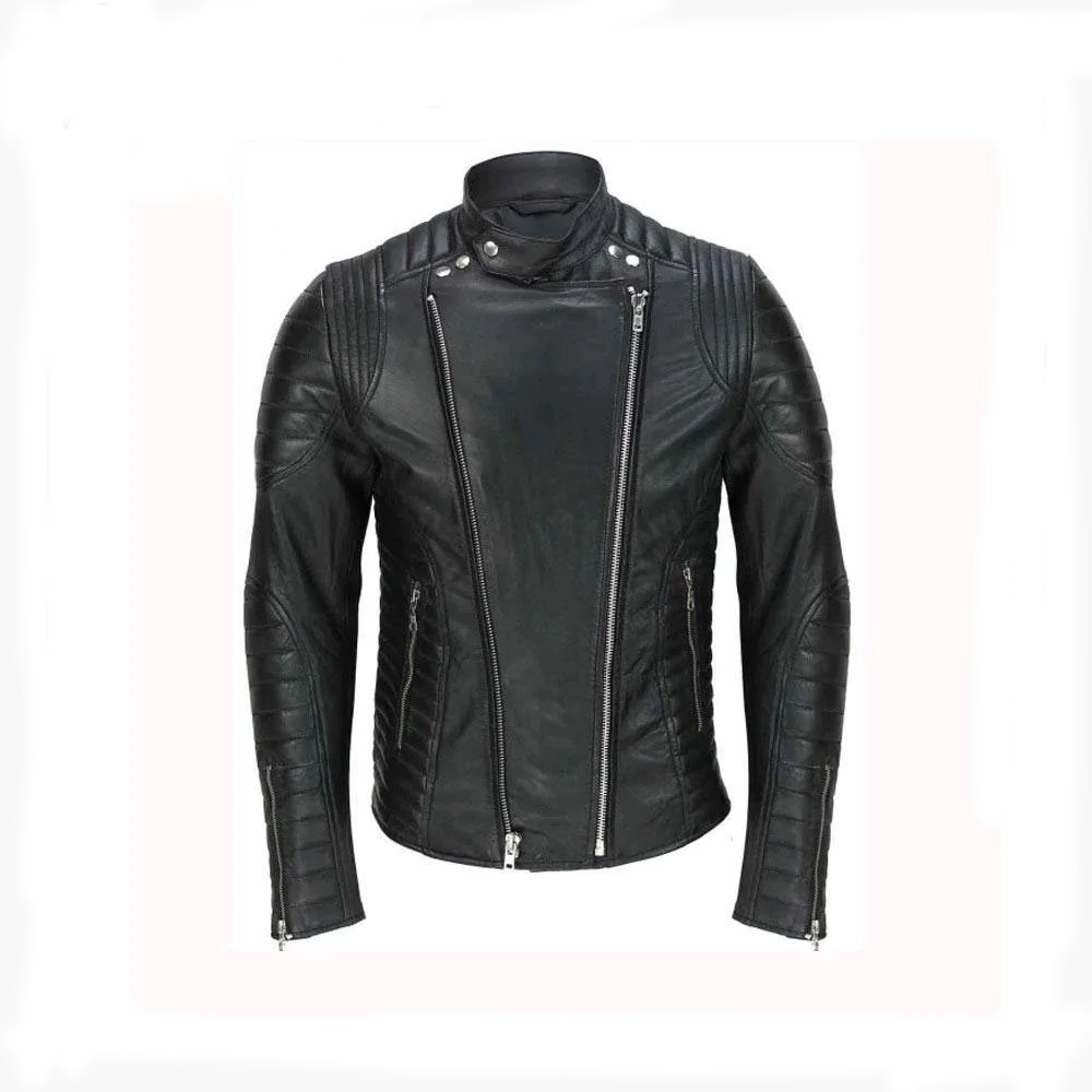 1 Vintage Designer Quilted Panel Style Sheep Leather - Image 1