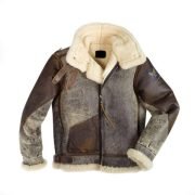 Vintage Military Style B-3 Bomber Leather Jacket