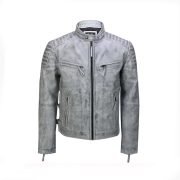 Mens Real Leather Antique Wash Retro Vintage Style Biker Jacket