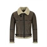 Men B3 Brown Air Force Leather Shearling Jacket