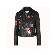 Women Fashion Printed Leather Jacket