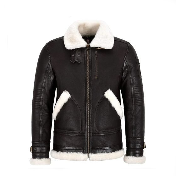 New Sheepskin B3 Leather Bomber Jacket Brown For Men