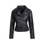 Womens Slim Tailoring Faux Leather Coat Moto Biker Jacket