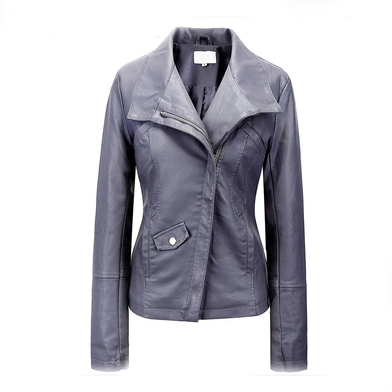 1 Signature Bow Hoodie Leather Bomber Jacket For Women - Image 1