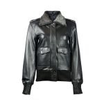 Sundance Shearling Black Bomber Women's Leather Jacket