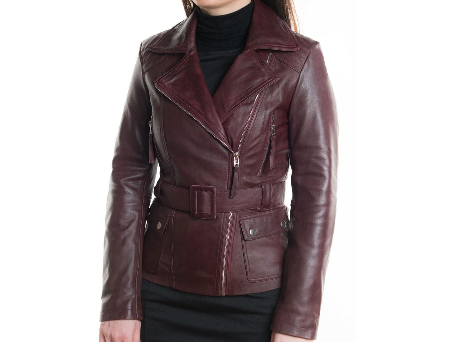 Elegant Maroon Lightweight Lambskin Leather Jacket for Women Elegant Maroon Lightweight Lambskin Leather Jacket for Women Motocollection