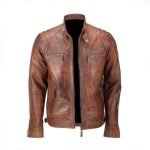 Café Racer Distressed Motorcycle Real Leather Jacket Motocollection