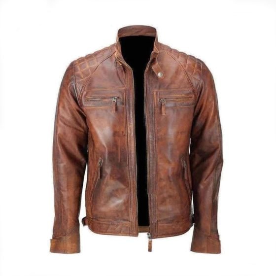 Café Racer Distressed Motorcycle Real Leather Jacket Motocollection