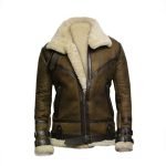 Men Brown B3 Bomber Sheepskin Jacket