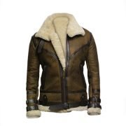 Men Brown B3 Bomber Sheepskin Jacket