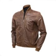Men Tawny Brown Bomber Jacket