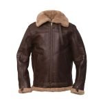 Men Brown Sheepskin Leather Jacket