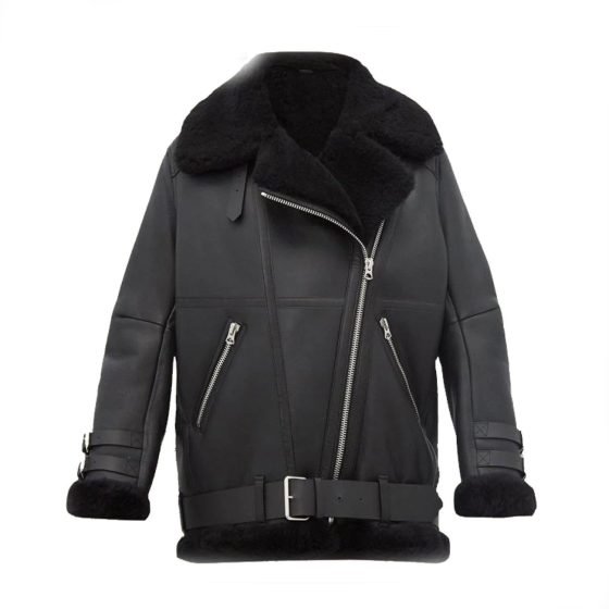 Women Black B3 Shearling Jacket