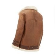 Women Light Brown Shearling Jacket - Image 2