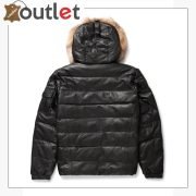 Real Quality Black Mens V Bomber Leather Jacket - Image 2