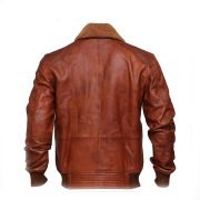 Men's Aviator Rust Brown Air force Bomber A2 Flight Distressed Leather Jacket - Image 2