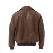 Men's Leather Flight Bomber Jacket Air Force Aviator back