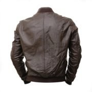 Men Hickory Brown Bomber Jacket - Image 2