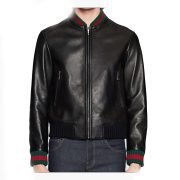 Black Stylish Leather Jacket for Men's - Image 3