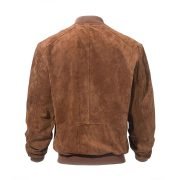Mens Vintage Leather Baseball Bomber Jacket - Image 2