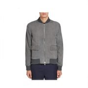 Smooth and Sleek Suede Leather Bomber Jacket - Image 2