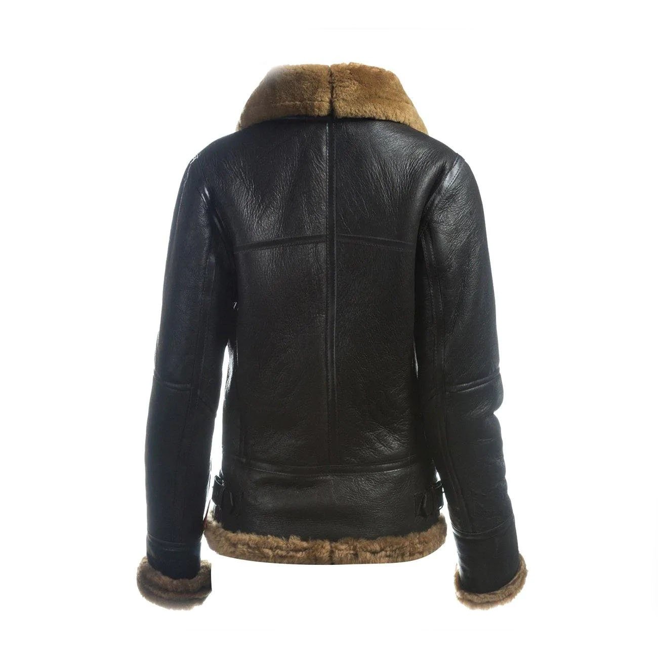 2 Women B3 Bomber Shearling Leather Jacket - Image 2