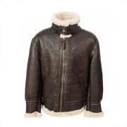 Flight B3 Aviator Bomber Leather Brown Jacket - Image 2