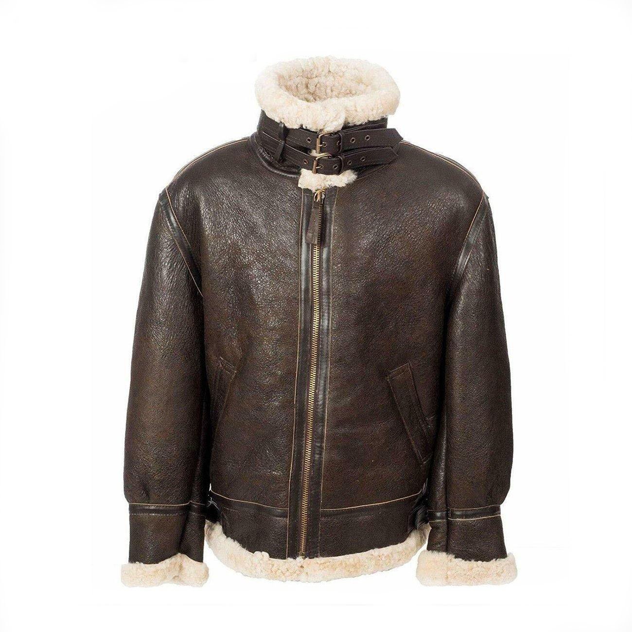 2 Flight B3 Aviator Bomber Leather Brown Jacket - Image 2