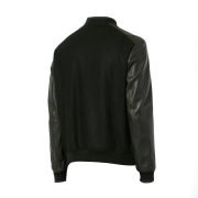 Men Black College Bomber Jacket - Image 2