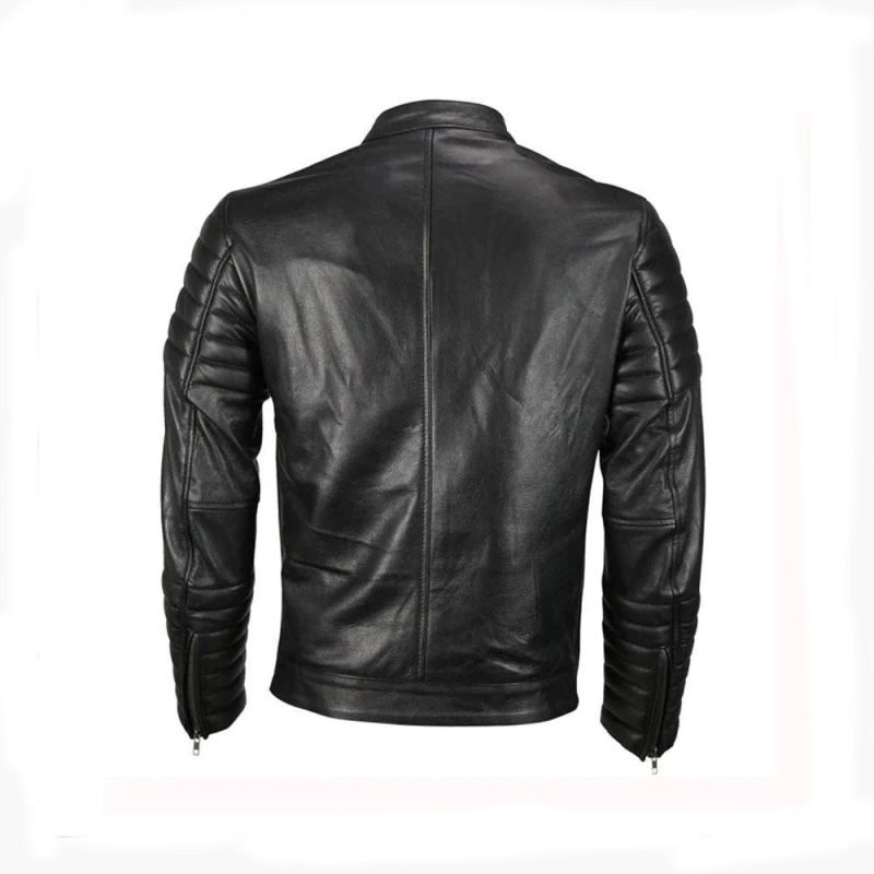Men’s Moto Snap Collar Biker Fashion Leather jacket