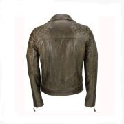 Men's Brown Sheep Leather Vintage Style Biker Fashion Casual Leather Jacket