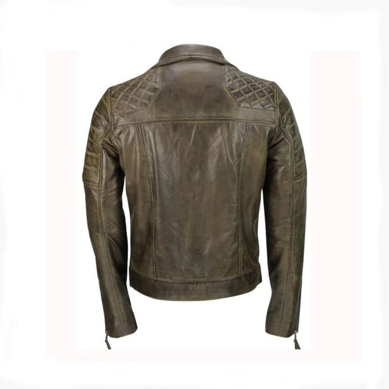 Men's Brown Sheep Leather Vintage Style Biker Fashion Casual Leather Jacket