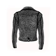 Handmade Women Black Fashion Studded Punk Style Leather Jacket - Image 2