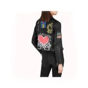 Women Fashion Printed Leather Jacket - Image 2